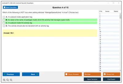 Android AND-402 Android Security Essentials Practice test exam simulator test engine exam Prep practice test questions answers Image 4