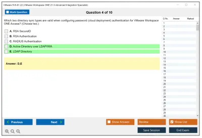 VMware 5V0-61.22 VMware Workspace ONE 21.X Advanced Integration Specialist Practice test exam simulator test engine exam Prep practice test questions answers Image 4