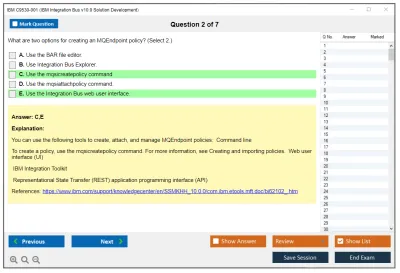 IBM C9530-001 IBM Integration Bus v10.0 Solution Development Practice test exam simulator test engine exam Prep practice test questions answers Image 2
