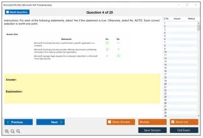 Microsoft MS-900 Microsoft 365 Fundamentals Practice test exam simulator test engine exam Prep practice test questions answers Image 4