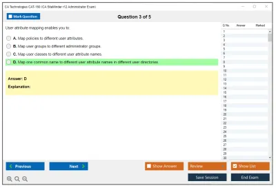 CA Technologies CAT-160 CA SiteMinder r12 Administrator Exam Practice test exam simulator test engine exam Prep practice test questions answers Image 3