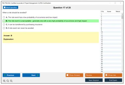 PMI PMI-002 Certified Associate in Project Management (CAPM) Certification Practice test exam simulator test engine exam Prep practice test questions answers Image 17