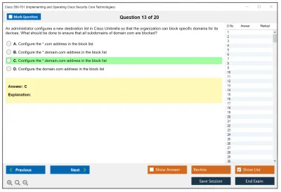 Cisco 350-701 Implementing and Operating Cisco Security Core Technologies (SCOR 350-701) Practice test exam simulator test engine exam Prep practice test questions answers Image 13
