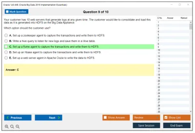 Oracle 1z0-449 Oracle Big Data 2016 Implementation Essentials Practice test exam simulator test engine exam Prep practice test questions answers Image 9