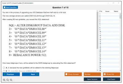 Oracle 1z0-070 Oracle Exadata X5 Administration Practice test exam simulator test engine exam Prep practice test questions answers Image 7