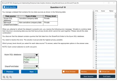 Microsoft DP-500 Designing and Implementing Enterprise-Scale Analytics Solutions Using Microsoft Azure and Microsoft Power BI Practice test exam simulator test engine exam Prep practice test questions answers Image 4