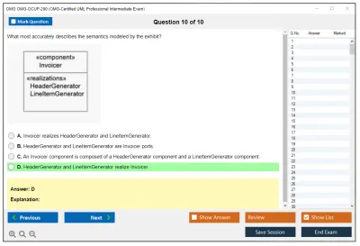 OMG OMG-OCUP-200 OMG-Certified UML Professional Intermediate Exam Practice test exam simulator test engine exam Prep practice test questions answers Image 10