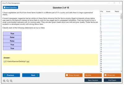 Cima P3 Risk Management Practice test exam simulator test engine exam Prep practice test questions answers Image 2