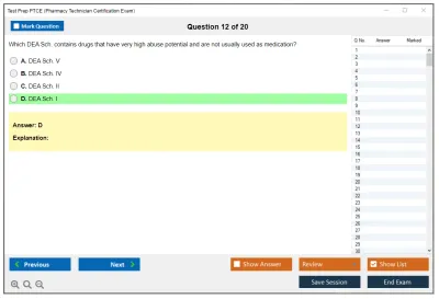 Test Prep PTCE Pharmacy Technician Certification Exam Practice test exam simulator test engine exam Prep practice test questions answers Image 12