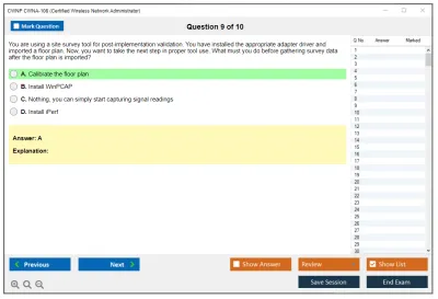CWNP CWNA-108 Certified Wireless Network Administrator Practice test exam simulator test engine exam Prep practice test questions answers Image 9