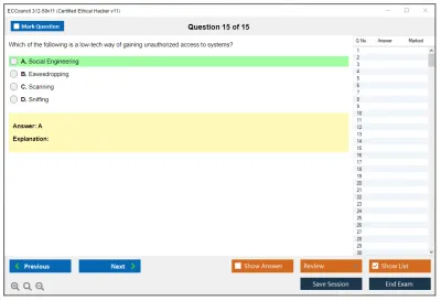 ECCouncil 312-50v11 Certified Ethical Hacker Exam (CEH v11) Practice test exam simulator test engine exam Prep practice test questions answers Image 15