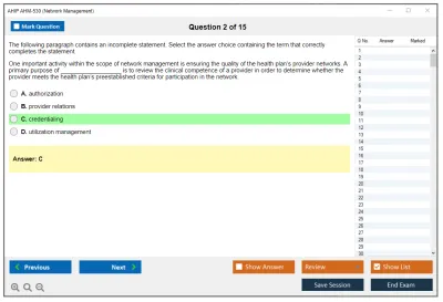AHIP AHM-530 Network Management Practice test exam simulator test engine exam Prep practice test questions answers Image 2