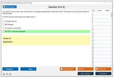 Microsoft MB-210 Microsoft Dynamics 365 for Sales Practice test exam simulator test engine exam Prep practice test questions answers Image 14