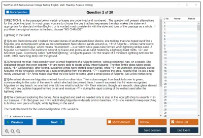 Test Prep ACT-Test American College Testing: English, Math, Reading, Science, Writing Practice test exam simulator test engine exam Prep practice test questions answers Image 2
