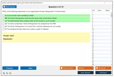 Alcatel-Lucent 4A0-106 Nokia Virtual Private Routed Networks Practice test exam simulator test engine exam Prep practice test questions answers Image 4