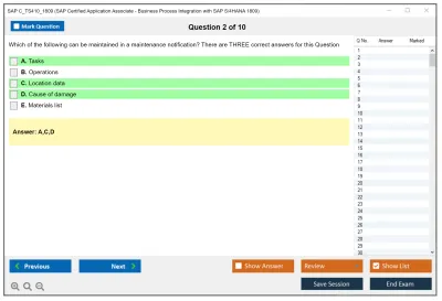 SAP C_TS410_1809 SAP Certified Application Associate - Business Process Integration with SAP S/4HANA 1809 Practice test exam simulator test engine exam Prep practice test questions answers Image 2