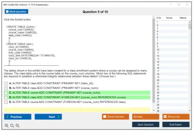 IBM C2090-558 Informix 11.70 Fundamentals Practice test exam simulator test engine exam Prep practice test questions answers Image 5