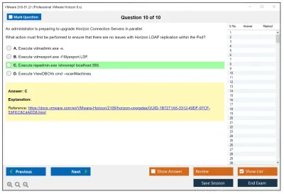 VMware 2V0-51.21 Professional VMware Horizon 8.x Practice test exam simulator test engine exam Prep practice test questions answers Image 10