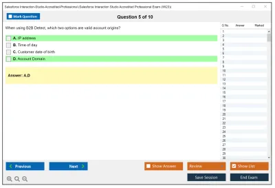 Salesforce Interaction-Studio-Accredited-Professional Salesforce Interaction Studio Accredited Professional Practice test exam simulator test engine exam Prep practice test questions answers Image 5