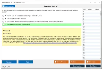 Huawei H35-481_V2.0 HCIP-5G-RAN V2.0 Exam Practice test exam simulator test engine exam Prep practice test questions answers Image 9
