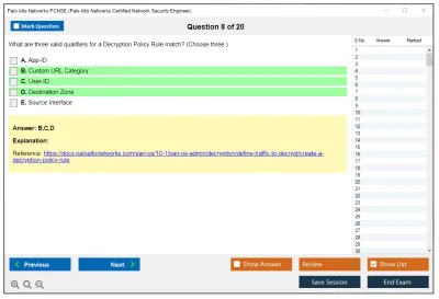 Palo Alto Networks PCNSE Palo Alto Networks Certified Security Engineer (PCNSE) PAN-OS 11.0 Practice test exam simulator test engine exam Prep practice test questions answers Image 8