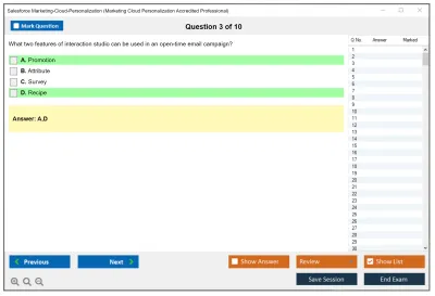 Salesforce Marketing-Cloud-Personalization Marketing Cloud Personalization Accredited Professional Practice test exam simulator test engine exam Prep practice test questions answers Image 3