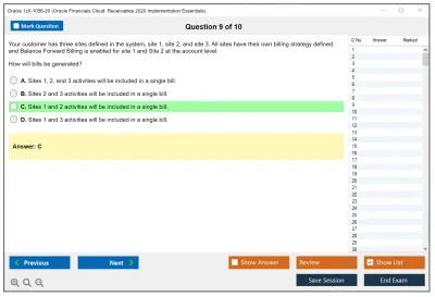 Oracle 1z0-1056-20 Oracle Financials Cloud: Receivables 2020 Implementation Essentials Practice test exam simulator test engine exam Prep practice test questions answers Image 9