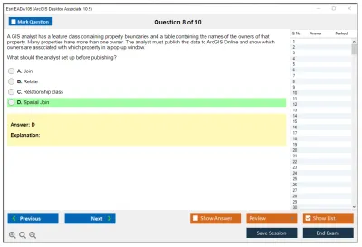 Esri EADA105 ArcGIS Desktop Associate 10.5 Practice test exam simulator test engine exam Prep practice test questions answers Image 8