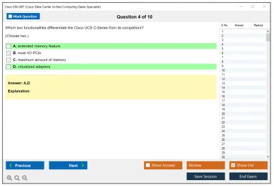 Cisco 650-987 Cisco Data Center Unified Computing Sales Specialist Practice test exam simulator test engine exam Prep practice test questions answers Image 4