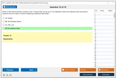 SAP C_ARSOR_2302 SAP Certified Application AssociateSAP Ariba Sourcing Practice test exam simulator test engine exam Prep practice test questions answers Image 10
