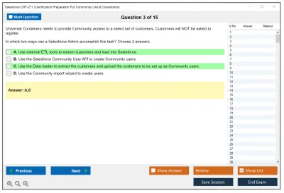 Salesforce CRT-271 Salesforce Certification Preparation For Community Cloud Consultants Practice test exam simulator test engine exam Prep practice test questions answers Image 3