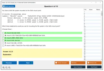 Oracle 1z0-105 Oracle Linux 6 Advanced System Administration Practice test exam simulator test engine exam Prep practice test questions answers Image 4