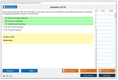 VMware 2V0-61.20 VMware Professional Workspace ONE Exam Practice test exam simulator test engine exam Prep practice test questions answers Image 2