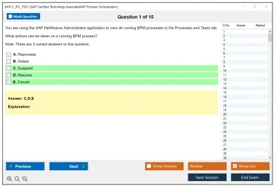 SAP C_PO_7521 SAP Certified Technology AssociateSAP Process Orchestration Practice test exam simulator test engine exam Prep practice test questions answers Image 1