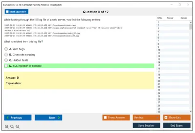 ECCouncil 312-49 Computer Hacking Forensic Investigator Practice test exam simulator test engine exam Prep practice test questions answers Image 8