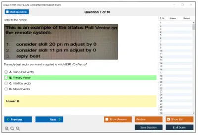 Avaya 7492X Avaya Aura® Call Center Elite Support Exam Practice test exam simulator test engine exam Prep practice test questions answers Image 7