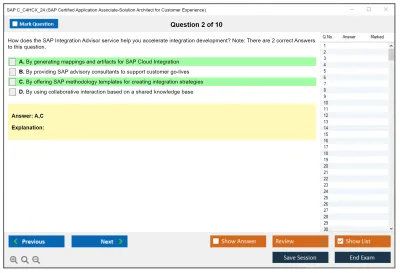 SAP C_C4HCX_24 SAP Certified Associate - Solution Architect - SAP Customer Experience Practice test exam simulator test engine exam Prep practice test questions answers Image 2