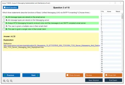 Avaya 71800X Avaya IX Messaging Implementation and Maintenance Exam Practice test exam simulator test engine exam Prep practice test questions answers Image 3