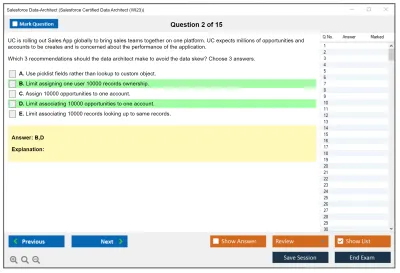 Salesforce Data-Architect Salesforce Certified Data Architect Practice test exam simulator test engine exam Prep practice test questions answers Image 2
