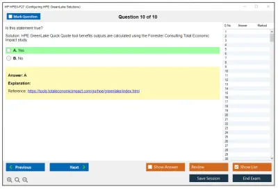 HP HPE0-P27 Configuring HPE GreenLake Solutions Practice test exam simulator test engine exam Prep practice test questions answers Image 10