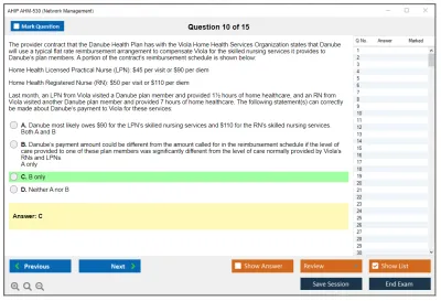AHIP AHM-530 Network Management Practice test exam simulator test engine exam Prep practice test questions answers Image 10