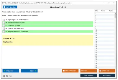 SAP C_S4CMA_2208 SAP Certified Application AssociateSAP S/4HANA Cloud (public)Manufacturing Implementation Practice test exam simulator test engine exam Prep practice test questions answers Image 2