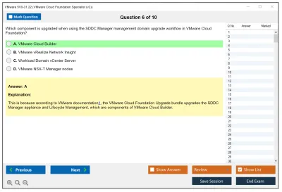VMware 5V0-31.22 VMware Cloud Foundation Specialist (v2) Practice test exam simulator test engine exam Prep practice test questions answers Image 6