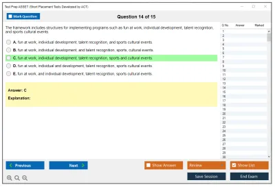 Test Prep ASSET Short Placement Tests Developed by ACT Practice test exam simulator test engine exam Prep practice test questions answers Image 14