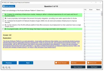 HP HPE2-W07 Selling Aruba Products and Solutions Practice test exam simulator test engine exam Prep practice test questions answers Image 3