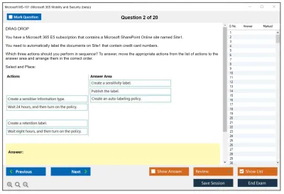 Microsoft MS-101 Microsoft 365 Mobility and Security Practice test exam simulator test engine exam Prep practice test questions answers Image 2