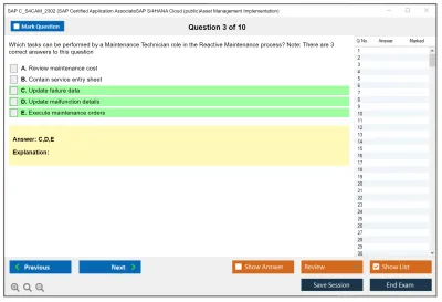 SAP C_S4CAM_2302 SAP Certified Application AssociateSAP S/4HANA Cloud (public)Asset Management Implementation Practice test exam simulator test engine exam Prep practice test questions answers Image 3