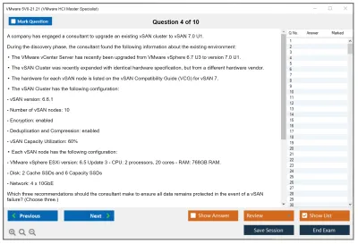 VMware 5V0-21.21 VMware HCI Master Specialist Practice test exam simulator test engine exam Prep practice test questions answers Image 4