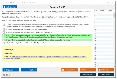 Microsoft SC-200 Microsoft Security Operations Analyst Practice test exam simulator test engine exam Prep practice test questions answers Image 7