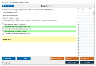 Esri EADP19-001 ArcGIS Desktop Professional 19-001 Practice test exam simulator test engine exam Prep practice test questions answers Image 1